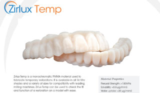 Zirlux Temp Technical sheet