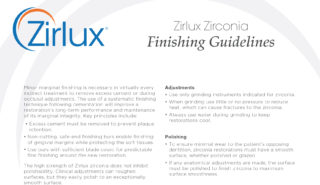 Zirlux Zirconia Finishing Guidelines